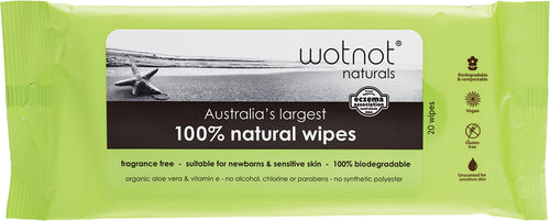 Wotnot Travel Wipes Refill Pack 100% Biodegradable (20 pieces)