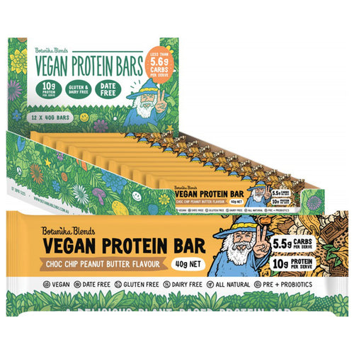 BOTANIKA BLENDS Vegan Protein Bars Choc Chip Peanut Butter (12x40g)